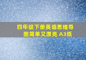 四年级下册英语思维导图简单又漂亮 A3纸